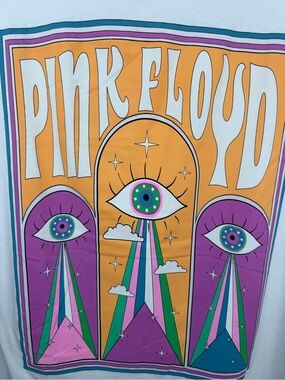Pink Floyd Graphic Tee - White with Orange & Purple Print